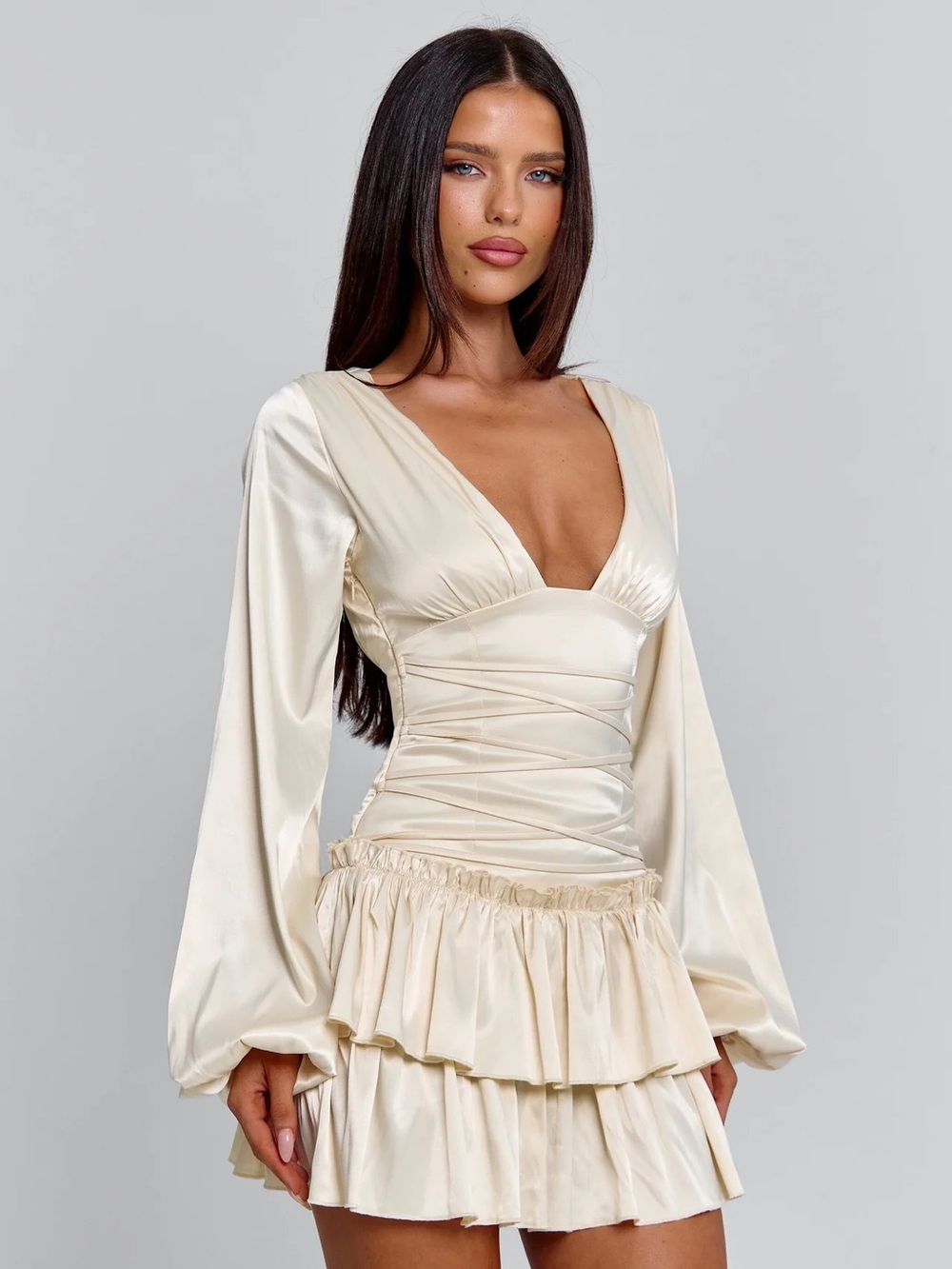 Outcast Karmin Mini Dress Ivory Exclusive sz XL